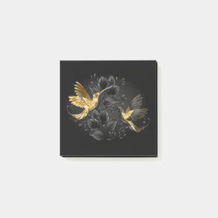 Black and Gold Hummingbird Post-it Klebezettel
