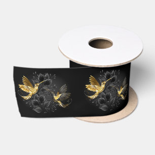 Black and Gold Hummingbird Satinband