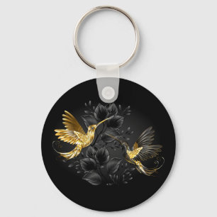 Black and Gold Hummingbird Schlüsselanhänger