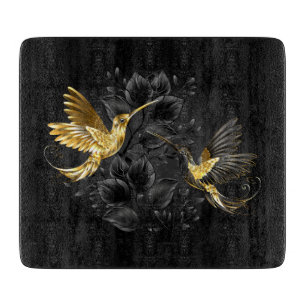 Black and Gold Hummingbird Schneidebrett