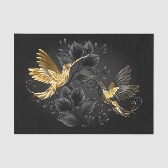 Black and Gold Hummingbird Seidenpapier (Vorderseite)