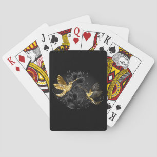 Black and Gold Hummingbird Spielkarten