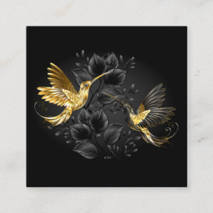 Black and Gold Hummingbird Telefonnummerkarte
