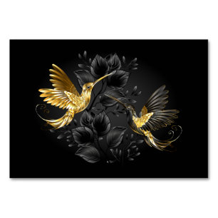 Black and Gold Hummingbird Tischnummer
