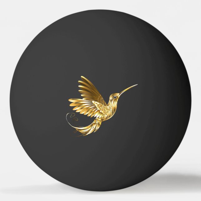 Black and Gold Hummingbird Tischtennisball (Vorderseite)