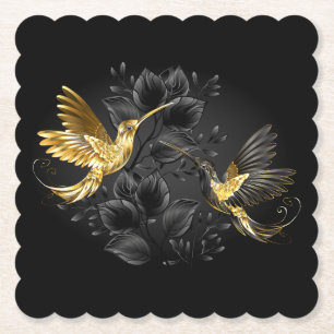 Black and Gold Hummingbird Untersetzer