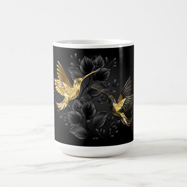 Black and Gold Hummingbird Verwandlungstasse (Zentrum)