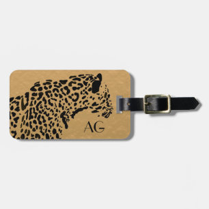 Black and Gold Jaguar Monogram Gepäckanhänger