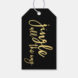 Black and Gold Jingle Geschenkanhänger