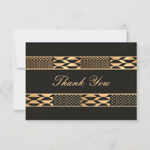 Black and Gold Kente Dankeskarte