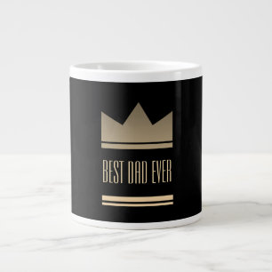 Black and Gold King Crown Best Vater Ever , Pater Jumbo-Tasse