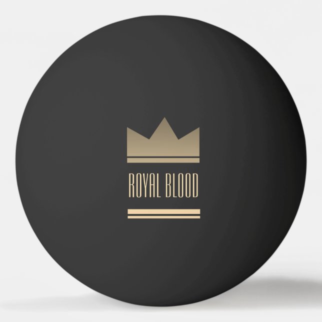 Black and Gold King Crown Tischtennisball (Vorderseite)