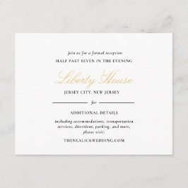 Black and Gold Lace Eleganter Script-Empfang Begleitkarte