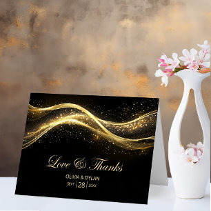 Black and Gold Liebe und Dankesworte Dankeskarte