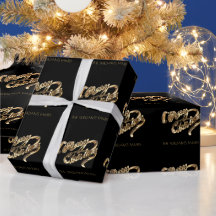 Black and Gold Look Script Frohe Weihnachten