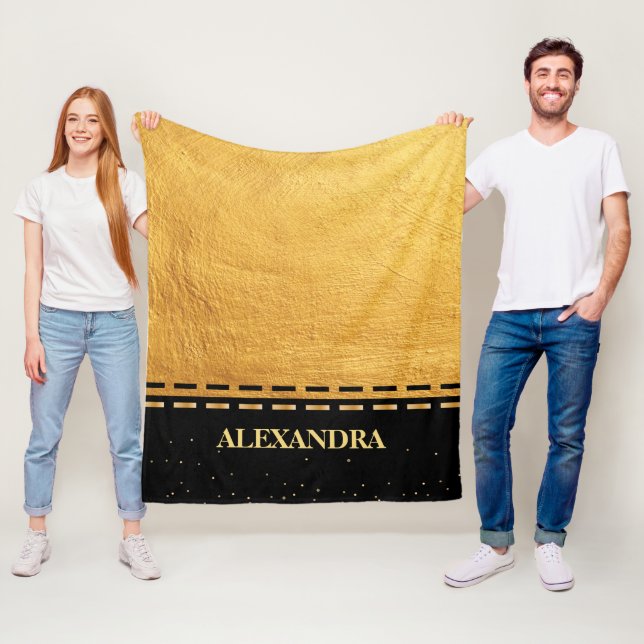Black and Gold Luxus Design Fleecedecke (Beispiel)