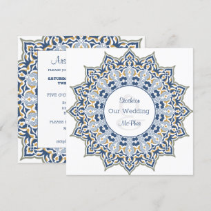 Black and Gold Mandala Hochzeitseinladung Einladung