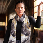 Black and Gold Marmor Alkohol Tinte Chiffon Schal<br><div class="desc">Black and Gold Marmor Alkohol Tinte Chiffon Scarf</div>