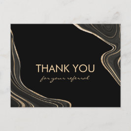 Black and Gold Marmor Vielen Dank für Ihre Empfehl Postkarte
