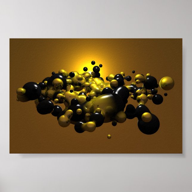 Black and Gold Meta Balls Poster (Vorne)