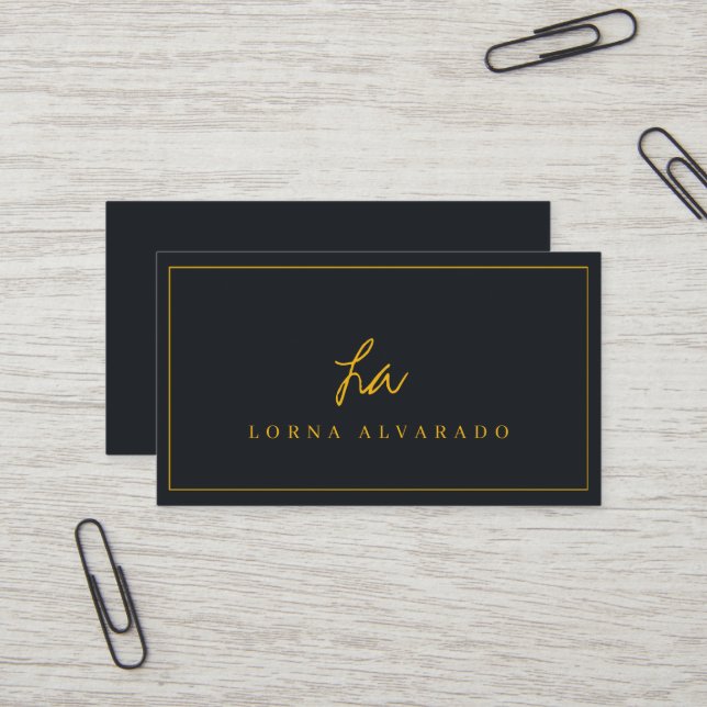 Black and Gold Modern Event Planer Business Card Visitenkarte (Vorderseite/Rückseite Beispiel)