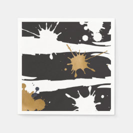 Black and Gold Napkins Serviette