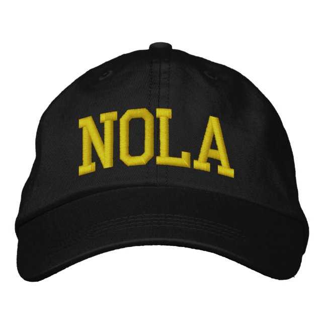 Black and Gold NOLA New Orleans bestickter Hut (Vorderseite)