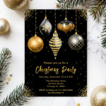 Black and Gold Ornaments Christmas Party