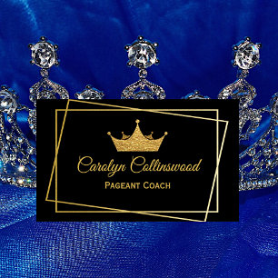 Black and Gold Pageant Coach Business Card Visitenkarte