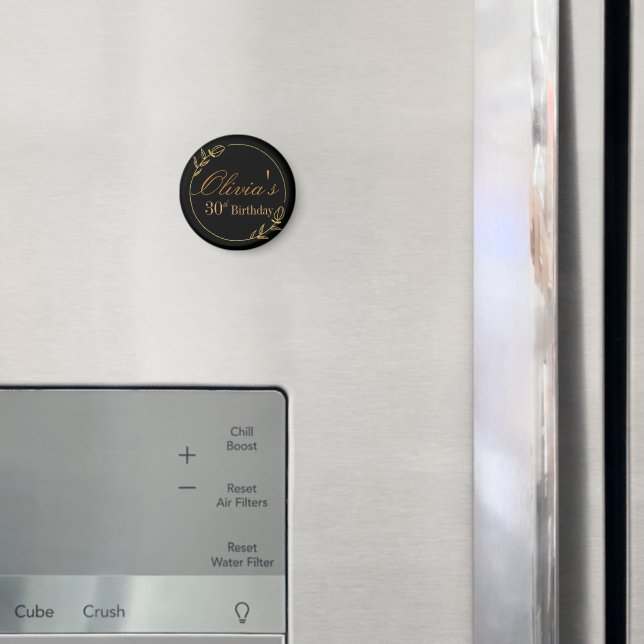 Black and Gold Personalized Magnet (In Situ (Kühlschrank))