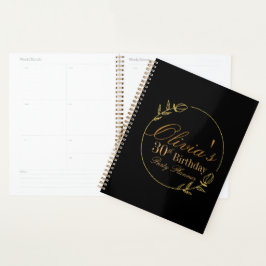 Black and Gold Personalized Planer