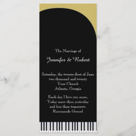 Black and Gold Piano Hochzeitsprogramm Programm