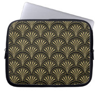 Black and Gold Posh Deko Fan Pattern