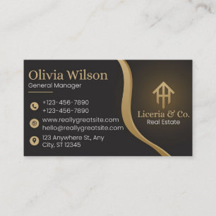 Black and Gold Real Anwesen Business Card Visitenkarte