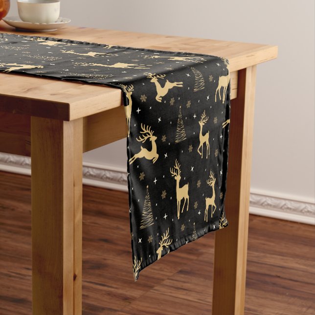 Black and Gold Rentier Kurzer Tischläufer (Beispiel)