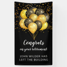Black and Gold Rentirement Banner