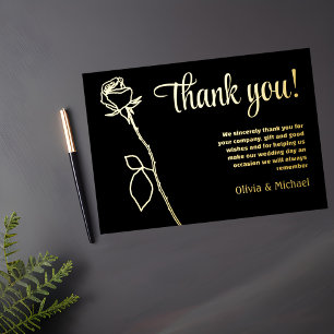 Black and Gold Rose Buy Vielen Dank für Ihre Karte
