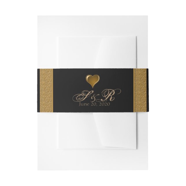 Black and Gold Scroll Wedding Bly Band (Vorderseite Beispiel)
