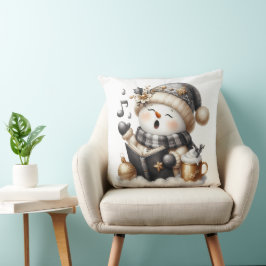 Black and Gold Snowman Kissen