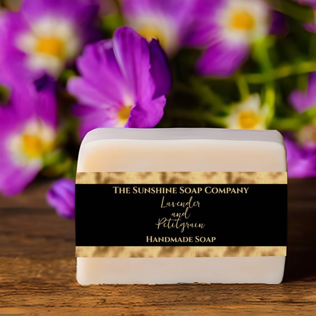 Black and Gold Soap Bauchband Einladungsbanderole (Von Creator hochgeladen)