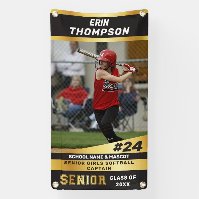Black and Gold Sport Outdoor Banner (Vertikal)