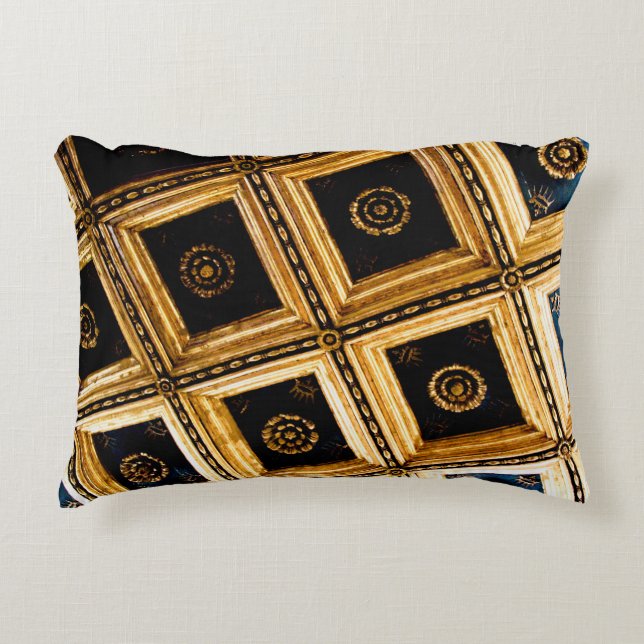 Black and Gold Squares Dekokissen (Vorderseite)