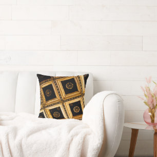 Black and Gold Squares Kissen