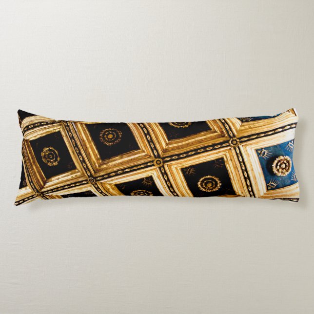 Black and Gold Squares Seitenschläferkissen (Vorderseite)