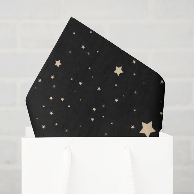 Black and Gold Staright Family Name Weihnachten Seidenpapier (Geschenktüte)