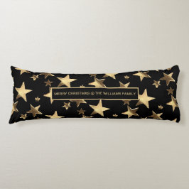 Black and Gold Stars Muster Weihnachten Seitenschläferkissen