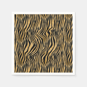 Black and Gold Tiger Strippapier Serviette
