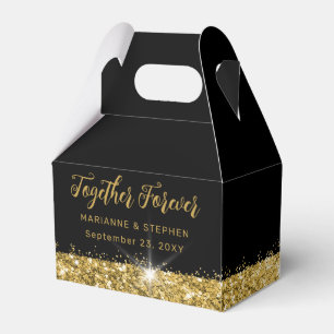 Black and Gold Together Forever Elegant Geschenkschachtel