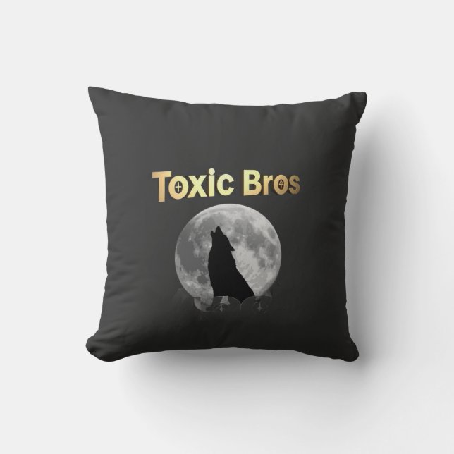 Black and Gold Toxic Bro's pillow Kissen (Vorderseite)