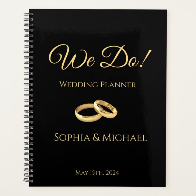 Black and Gold-We Do-Wedding-Planer Planer (Vorderseite)